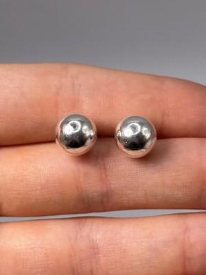 925 Sterling Silver Polished Ball Stud Earrings 10mm