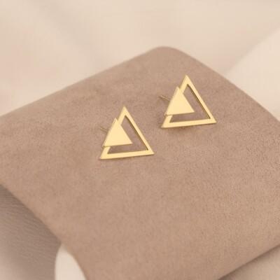 925 Sterling Silver Triangle Geometric Stud Earrings For Women Duty Free