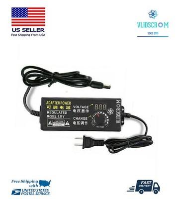 Adjustable Voltage Power Supply 3V 9V 12V 24V LCD Display AC DC Switch Adapter