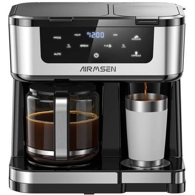 AIRMSEN HR-CM307U 12-Cup Drip Coffee Maker with K Cup Combo, Programmable Coffee