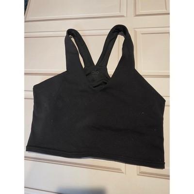 Alo Yoga Black Longline Sports Bra Women's Size S Racerback Activewear