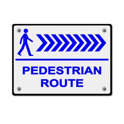Aluminum Horizontal Metal Sign Pedestrian Crossing Route Right Direction