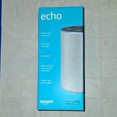 Amazon Echo (2nd Gen) Gray Smart Speaker Alexa Bluetooth Wi-Fi Music Alarm Clock