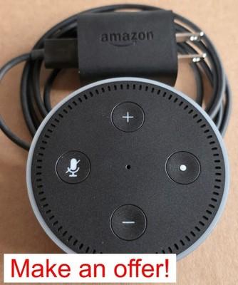 Amazon Echo Dot 2nd Gen RS03QR Smart Speaker w/ Adapter & Micro‑USB Cable