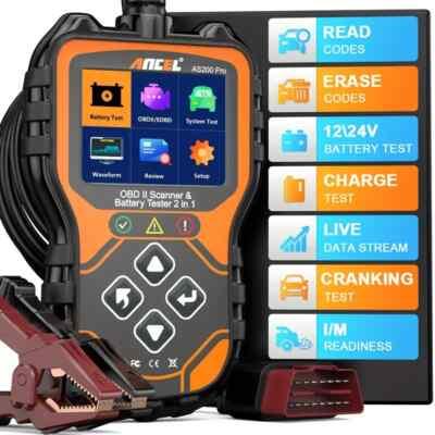 ANCEL AS200 Pro OBD Code Reading & Battery Detection Battery Tester OBD2 Scanner