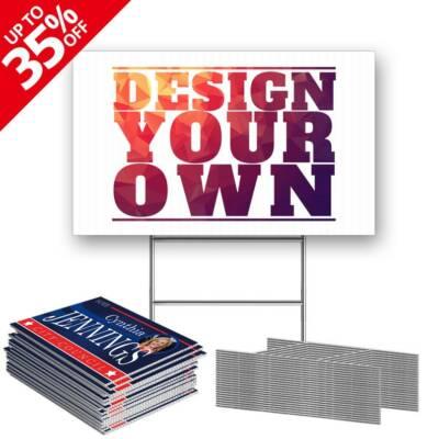 Anley Custom Yard Signs with Stake - Personalized Blank Corrugated Lawn Sign