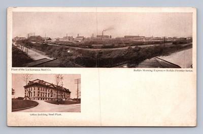 Antique New York Postcard BUFFALO Lackawanna Steel Plant Frontier 1907
