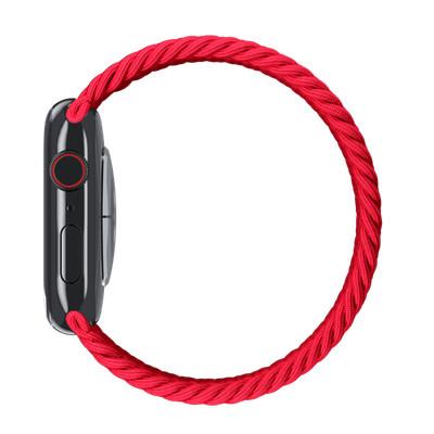APPLE WATCH BRAIDED SOLO LOOP BAND 40MM, SIZE 8 - RED