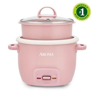 AROMA Pink Rice Cooker Food Steamer 4-Cup Nonstick Ceramic, BIG DEAL
