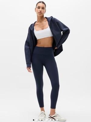 Athleta Salutation Stash Pocket Gravel Navy Print tight - Women- Size S