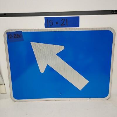Authentic Traffic Road Street Sign 45 Degree Arrow Left 21" X 15" 12-280