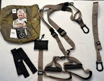 Authentic TRX Suspension Trainer Tactical Complete Training Home Kit~Beige~EUC