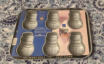 Bakers Secret Non Stick "Winter Snowman" Mold Mini Baking Pan 6 Cavity New