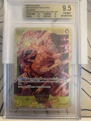 Bandai One Piece Portgas.D.Ace OP07-119 500 Years SEC Foil JP 2024 BGS 9.5