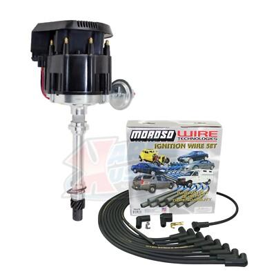 BBC HEI Distributor w/ Black Cap 65K Volt Coil & Moroso 9866M Under Header Wires