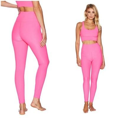 Beach riot Ayla ribbed high rise leggings pink XS NWT
