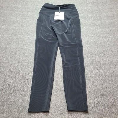 Beach Riot Summer 7/8 Leggings Womens S Black New Ribbed High Rise Yoga Gym Run