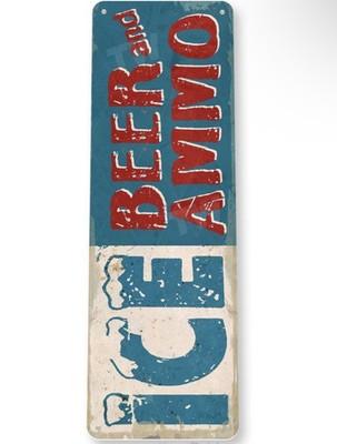 Beer Bait Ice Ammo Tin Sign Tackle Shop Sports Store Advertising