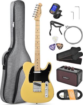 Beginner Electric Guitar Complete Kit with Portable Amp, Padded Gig Bag & Full A