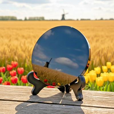 Black Obsidian Scrying Mirror Polished Healing Crystal Spiritual Decor Gift 1Pc