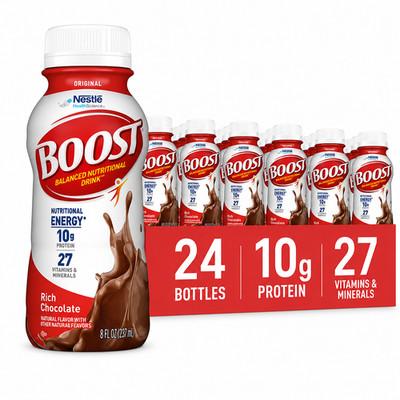 BOOST Original, Nutritional Drink, Rich Chocolate, 10g Protein, Pack24 - 8 fl oz
