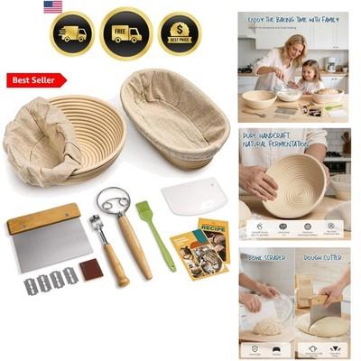 Bread Proofing Basket Set Rattan Sourdough Oval Round Baking Supplies