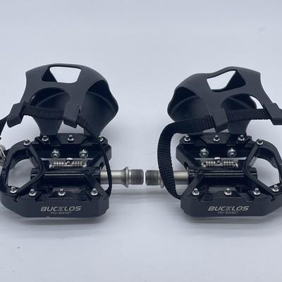 BUCKLOS MTB Bike Pedals with Toe Cages for Peloton Bike PD-B332T
