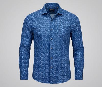 Bugatchi OoohCotton Tech 8 Way Stretch Shirt Mens Medium M Geometric