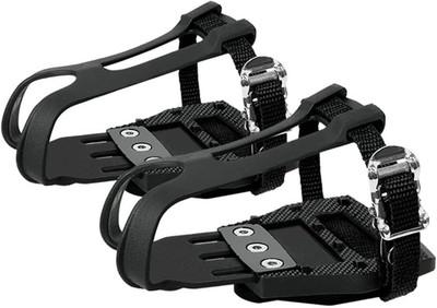 BV Bike Pedals Shimano Spd/Look Delta Compatible 9/16'' with Toe Clips - Peloton