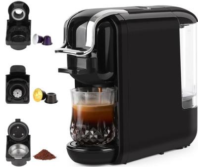 Cafetera espresso 19 bar cápsulas compatible y café molido tanque extraíble