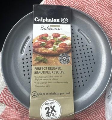 CALPHALON MINI PIZZA PAN SET 4 BAKEWARE NON STICK HEAVY GAUGE PANS NIP