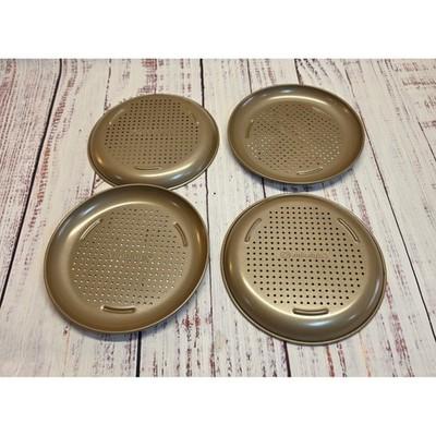 Calphalon Pizza Pans 7in Bronze Excellent Set of 4 Perforated Nonstick
