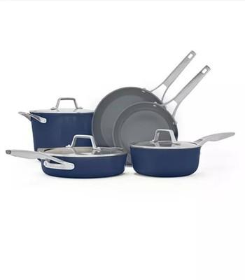 Calphalon Premier Ceramic Nonstick 8-Piece Cookware Set, Blue