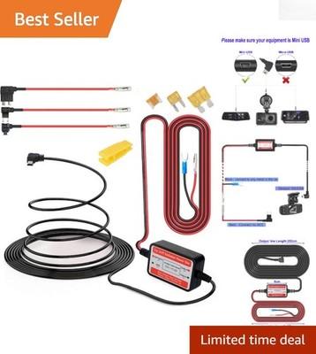 Car Dash Cam Hardwire Kit with Mini USB & Fuse Holders - Easy Installation, 3.2m