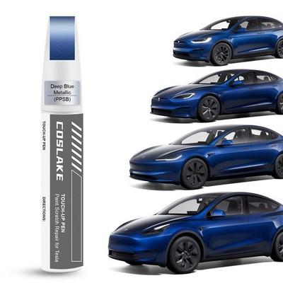 Car Touch Up Paint(Deep Blue Metallic(PPSB)) for Tesla Model Y/3/S/X, 2 in 1 DIY