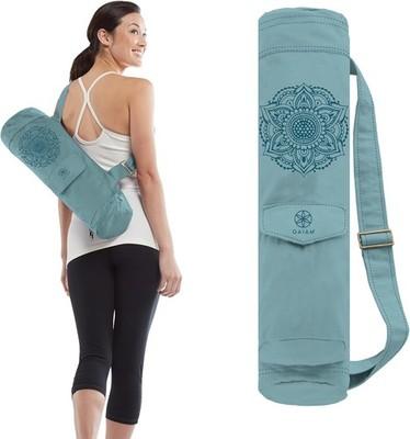 Cargo Yoga Mat Bag, Full-Zipper Yoga Mat Carrier with Adjustable Strap, Front &