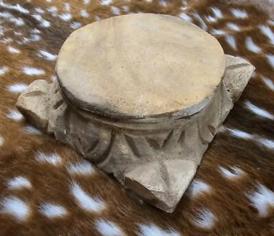 *Carved Wooden PEDESTAL Base RISER ARCHITECTURAL Capital Cheese Cake Plant Stand