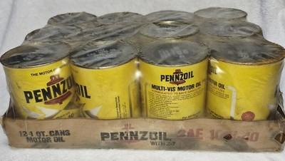 Case Of 12 Un- Opened Pennzoil Multi-Vis 10W-40 Motor Oil Can 32 fl OZ Empty