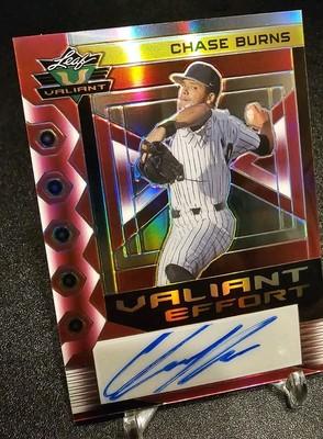 CHASE BURNS - 2023 Leaf Eclectic - Valiant Effort - RED - 7/7 - eBay 1/1