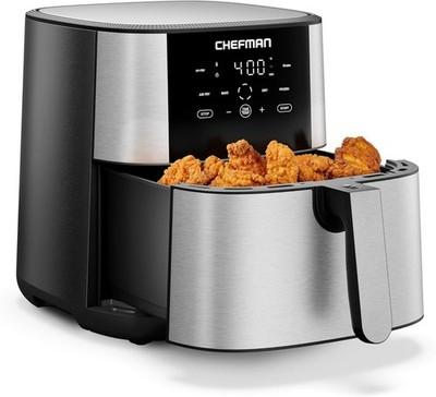 Chefman Air Fryer 8 Qt | TurboFry® 4-in-1 with 450°F Hi-Fry Option for Crispier