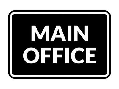 Classic Framed Main Office Sign Black Large 1 Pack Wall Door Sign Decor