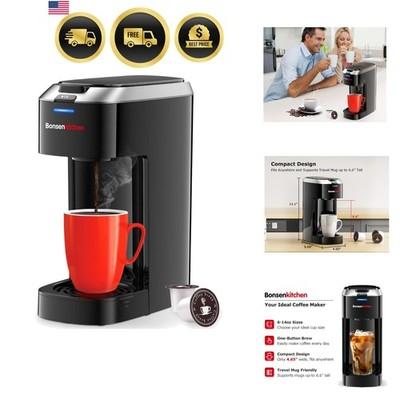 Coffee Maker Single Serve K Cup Pod 6-14oz Brew Size Fast 3 Min Silver