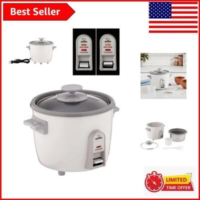 Compact 3 Cup Rice Cooker: Non-Stick, Glass Lid, Perfect for Small Kitchens