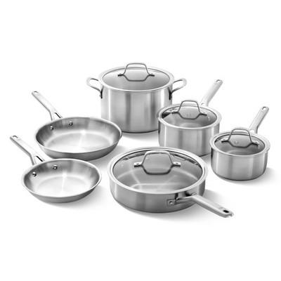 Cookware Set 10 Piece 3 Ply Stainless Steel Induction Oven Safe Calphalon