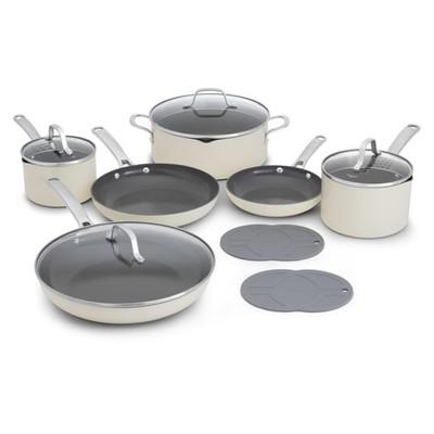 Cookware Set 12 Piece Ceramic Nonstick Dishwasher Safe Oven Calphalon Easy Pots