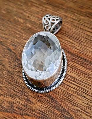 Crystal Gemstone Pendants - 925 Sterling Silver - Several Variations Available