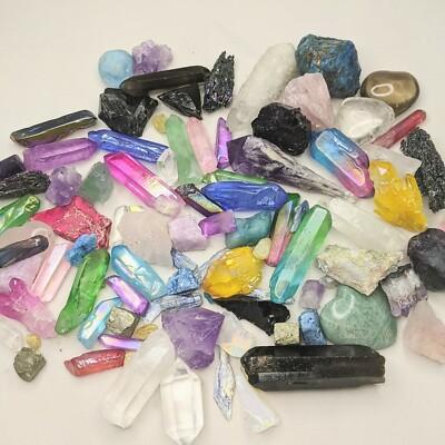 Crystal Mixed Lot Grab Bag Assortment 300 Grams Natural and Colored Stones Mix