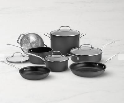 Cuisinart 11-Piece Cookware Set, Black, Chef's Classic Nonstick Hard Anodized