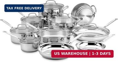 Cuisinart 17-Piece Stainless Steel Cookware Set, Chef's Classic Steel Collection