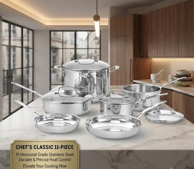 Cuisinart Chef's Classic Stainless Steel 11-Piece Cookware Set 77-11G